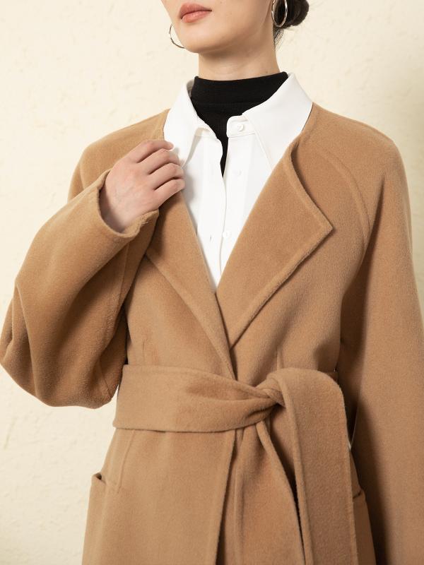 コート レディース ショート丈 秋冬 フレンチ クルーネック ダブルフェイス カシミヤ アウター 上品 きれいめ 防寒 保温 シンプル 無地 通勤 オフィス 普段使い 長袖 重ね着 暖かい 柔らかい 軽い ベーシック 大人|アスターショップ