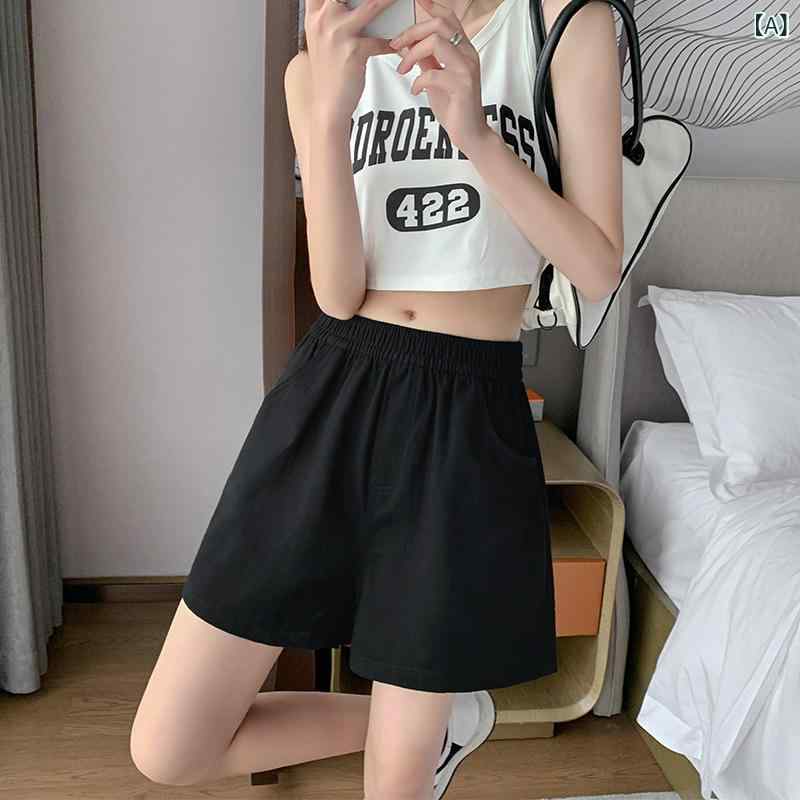 レディース ショートパンツ 高腰 薄手 綿 混紡 ニット 甘め かわいい セクシー クロッチ 春夏 黒 白 黄色 春夏 軽量 伸縮 普段使い 通勤 カジュアル|アスターショップ