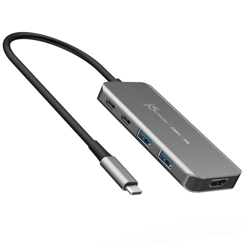 j5create 8K60 スリムハブ - 6イン1 USB4 ハブ 8K60/4K144 HDMI、85W PD 充電、 Type-A x2、USB-Cポートx2 | MacBook、Windowsノートパソコン、Thunderbolt 3/4、USB｜アスターショップ 10,017円
