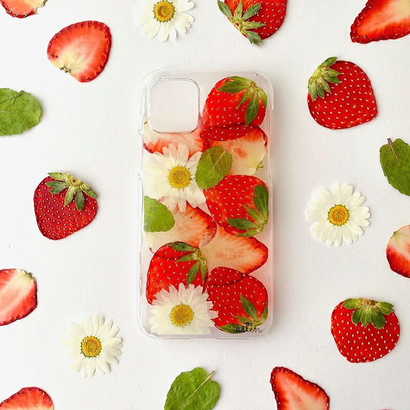 いちご狩り気分 押し花 スマホケース 全機種対応 スマホショルダー 変更可 iphone16 iphone15 iphone14 iphone16pro iphone13 iphone16promax iphone12 アンドロイド iphone16plus iphone15pro iphone14pro ショルダー iphonese 第三世代 iphone pro Max
