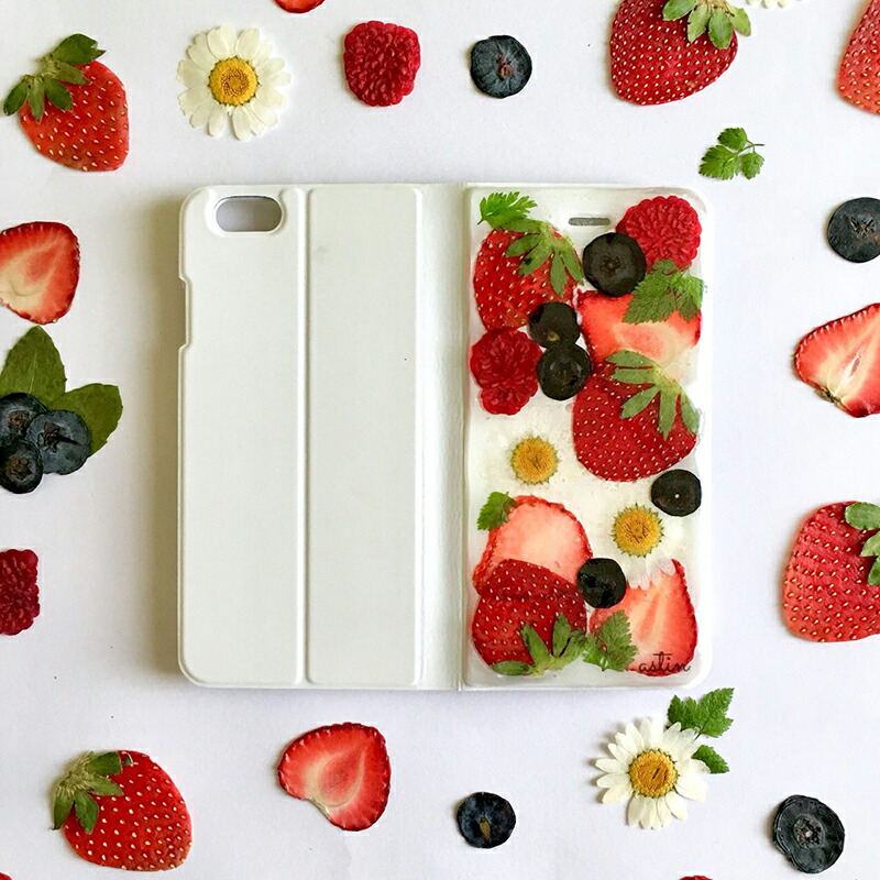 楽天市場 手帳型 ベリーミックス ホワイト 押し花 押しフルーツ いちご フルーツ 果物 Iphone Xs ケース Iphonex Iphone 8 ケース Iphone X ケース Iphone8 Iphone7ケース スマホ Iphone7 Astin Muhler 楽天市場店