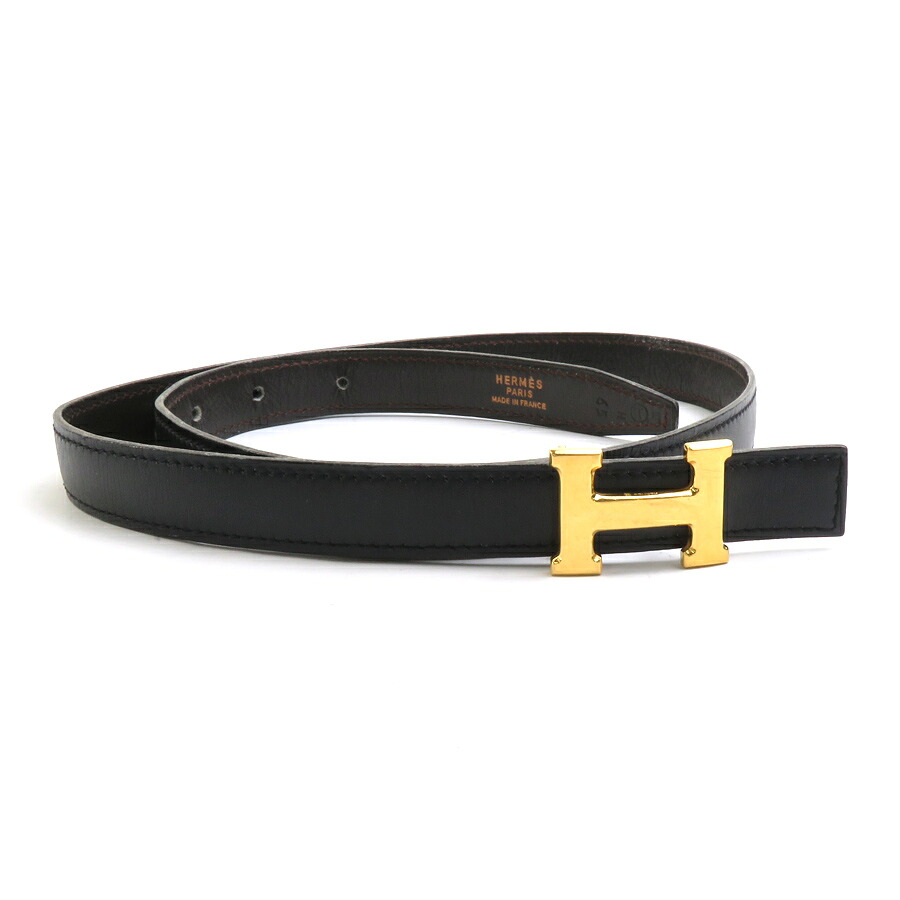 【楽天市場】エルメス HERMES ベルト ミニミニコンスタンス ボックスカーフ ブラック×ブラウン ゴールド レディース 送料無料【中古 ...
