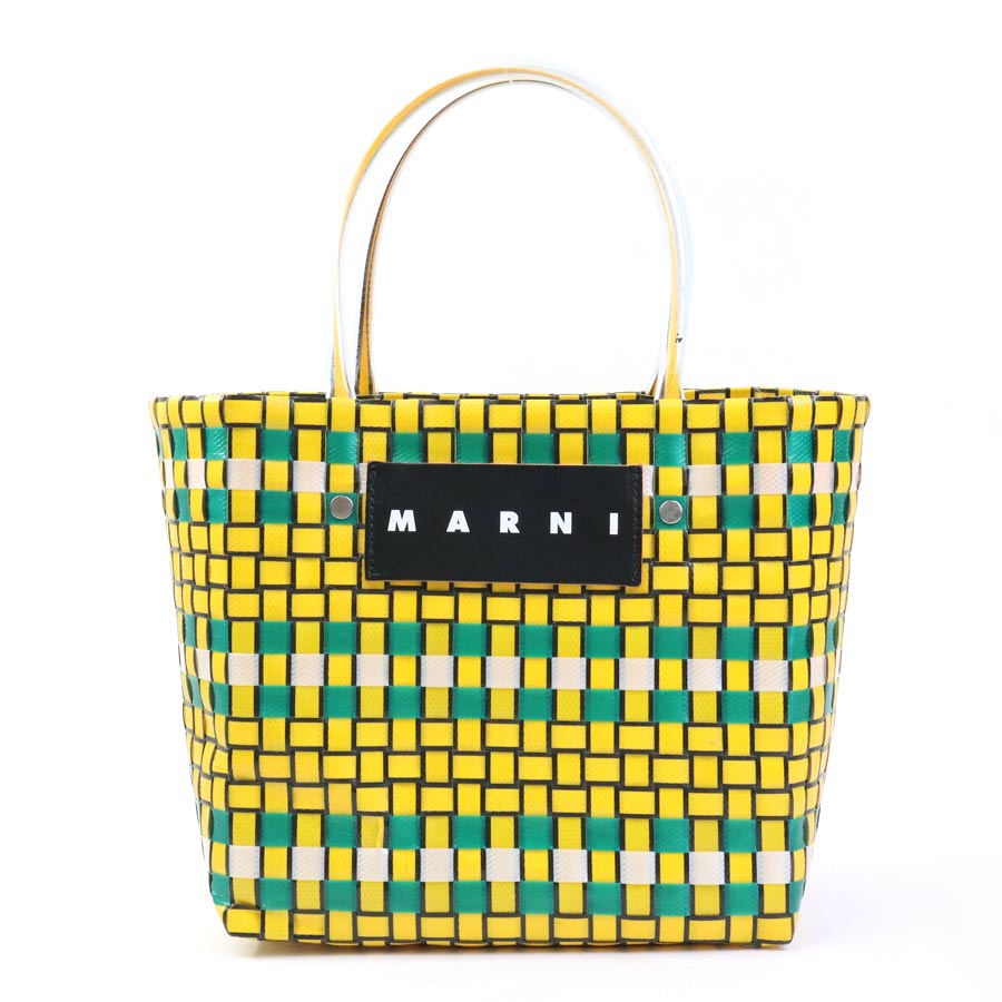 マルニ MARNI ハンドバッグ MARNI FLOWER CAFE/ポリプロピレン イエロー×グリーン レディース 送料無料【中古】 h30311m