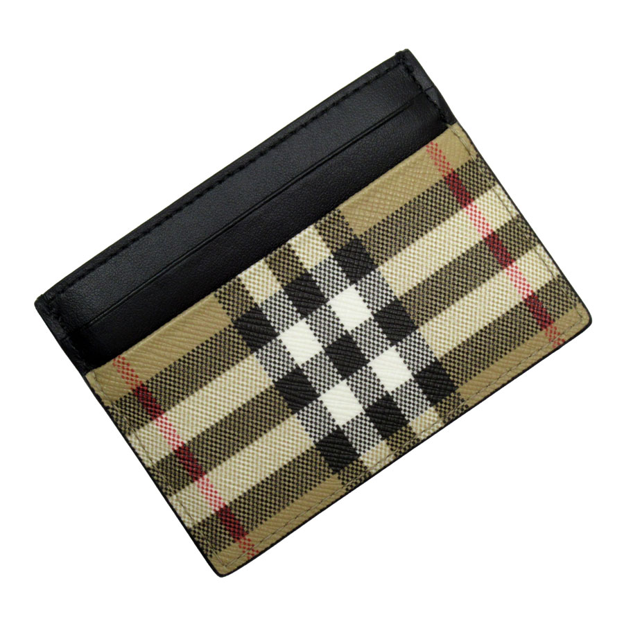 【未使用】BURBERRY バーバリー　名刺入れ ブラック ノバチェック 型押し 極美品】バーバリー 名刺入れ ノバチェック 希少 カードケース 定価3.3