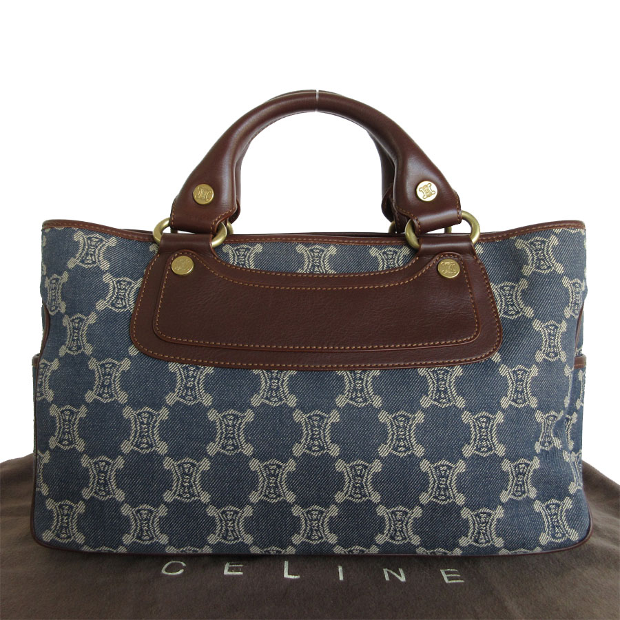 CELINE ブギーバッグ タッセル ハンドバッグ ストロー クロコ型押し 茶色 CELINE セリーヌ ブギーバッグ CEOO/33 ブラック ハンドバッグ