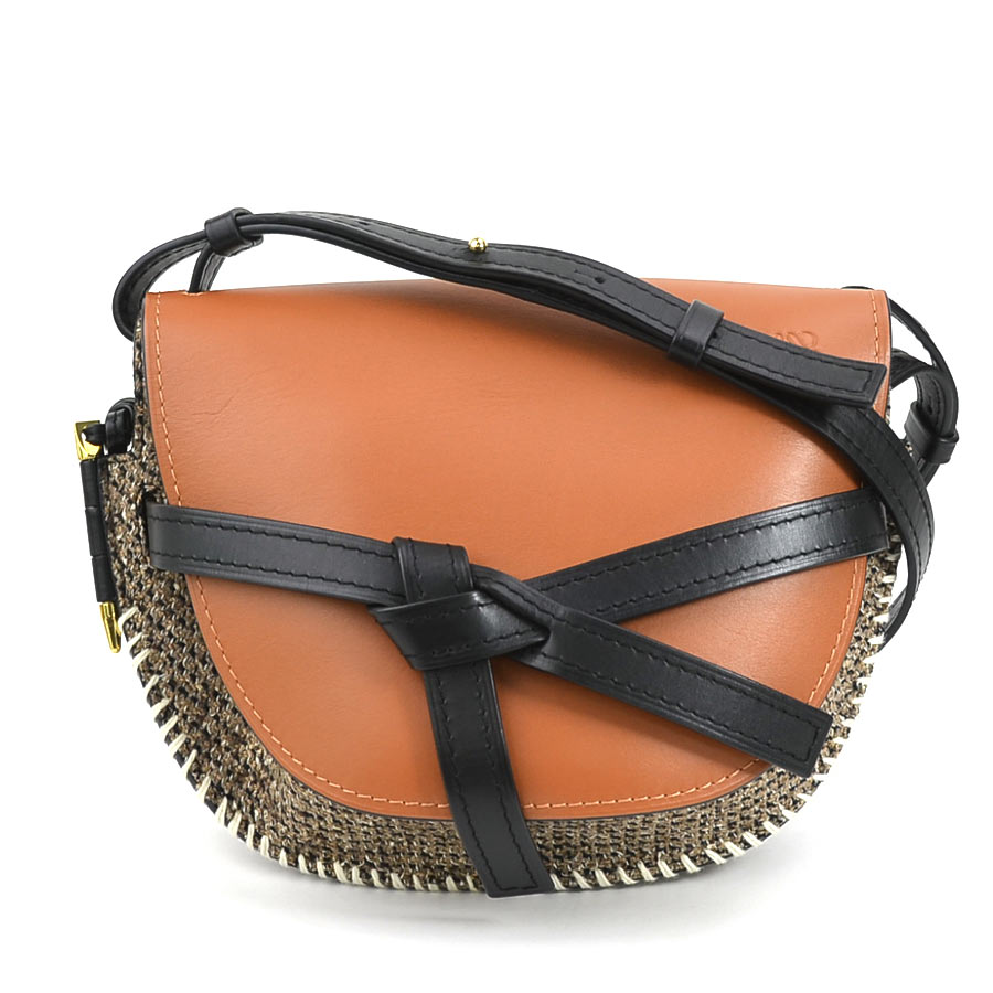 バッグ loewe Loewe - Mini Puzzle Tan & Medium Pink Crossbody Bag
