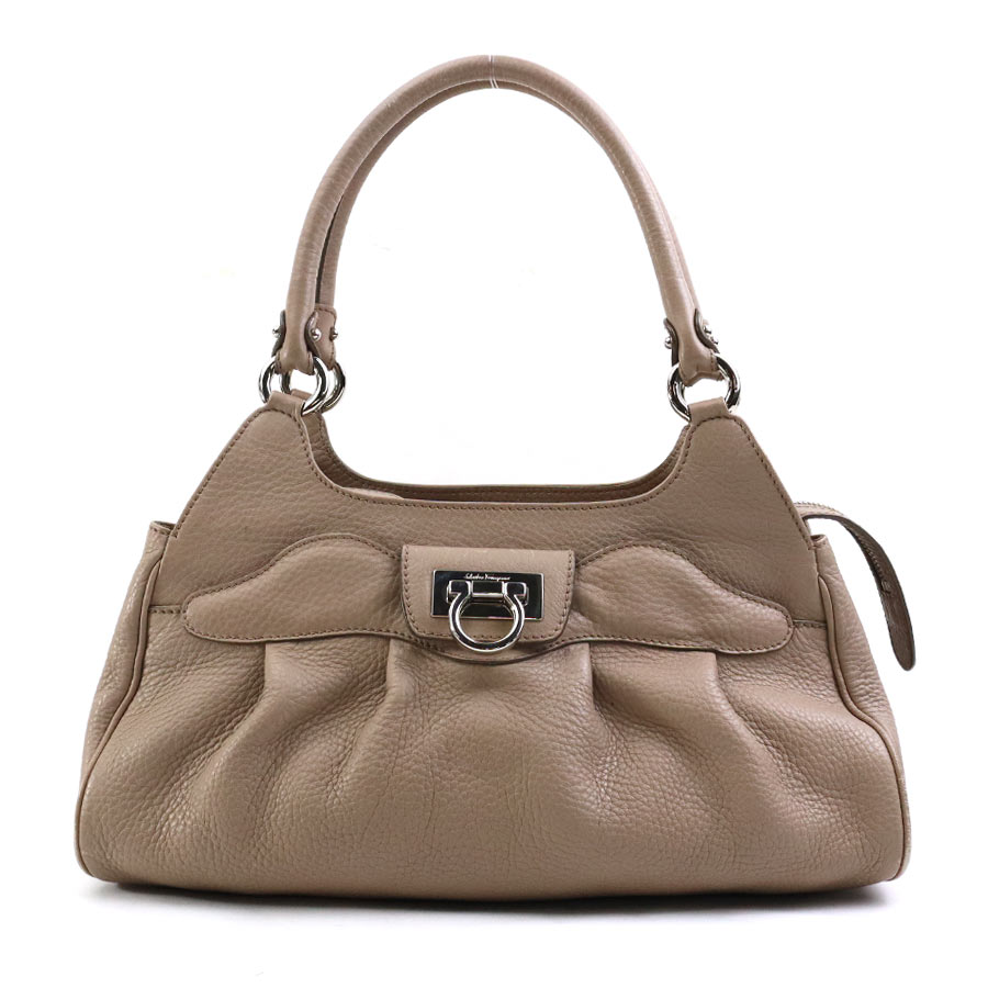 サルヴァトーレフェラガモ Ferragamo ハンドバッグ サテンブラウン サルヴァトーレフェラガモ Salvatore Ferragamo ハンドバッグ
