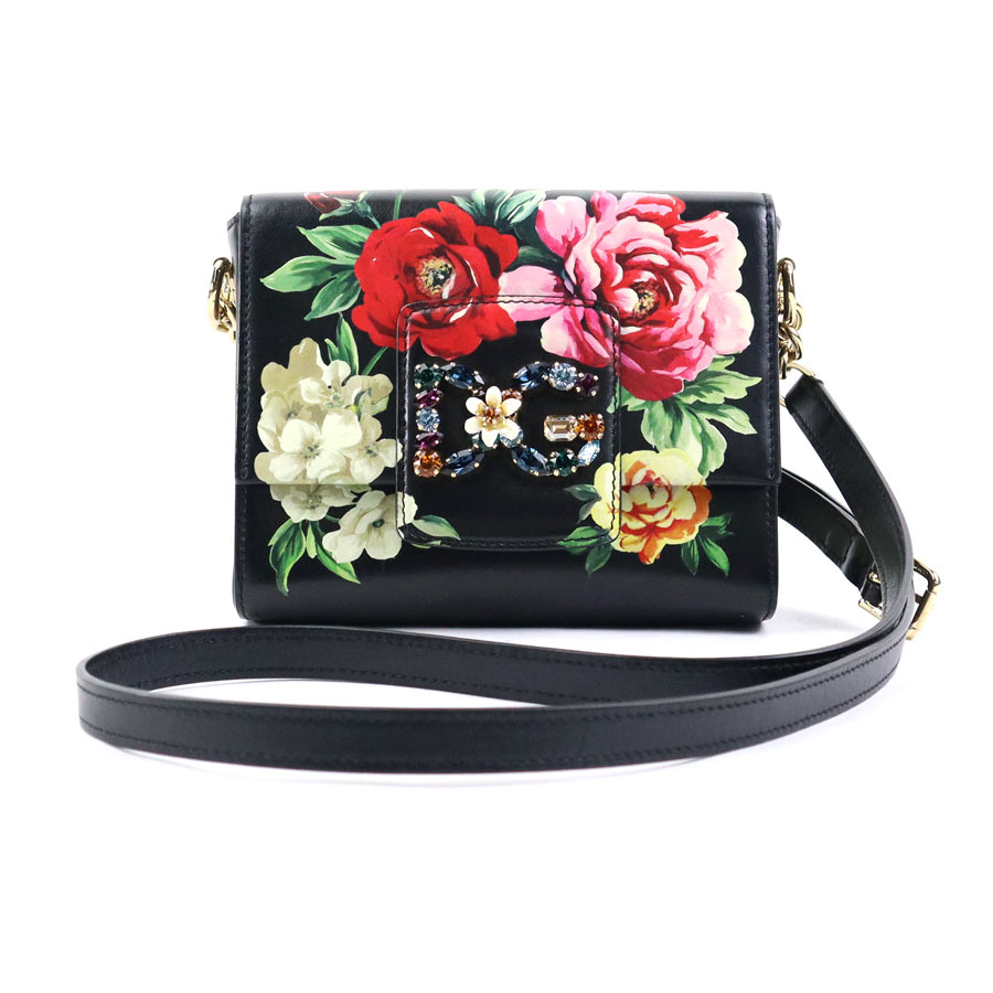 DOLCE&GABBANA バラプリント ハンド・ショルダー対応 バッグ Dolce & Gabbana 大きなバラのプリントショルダーバッグ