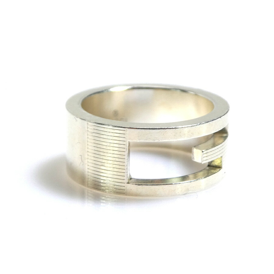 【極美品】グッチ　オープンスクエアリング　14号　シルバー925 極美品】グッチ オープンスクエアリング 14号 シルバー925 GUCCI