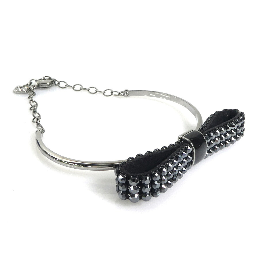 スワロフスキー SWAROVSKI バングル メタル/スワロフスキー ブラック系 レディース 送料無料【中古】 55862g
