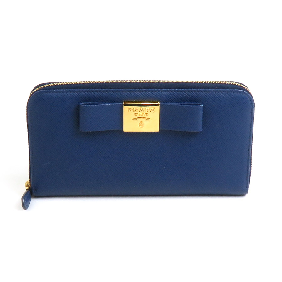 楽天市場】プラダ PRADA 二つ折り長財布 レザー ライトグリーン