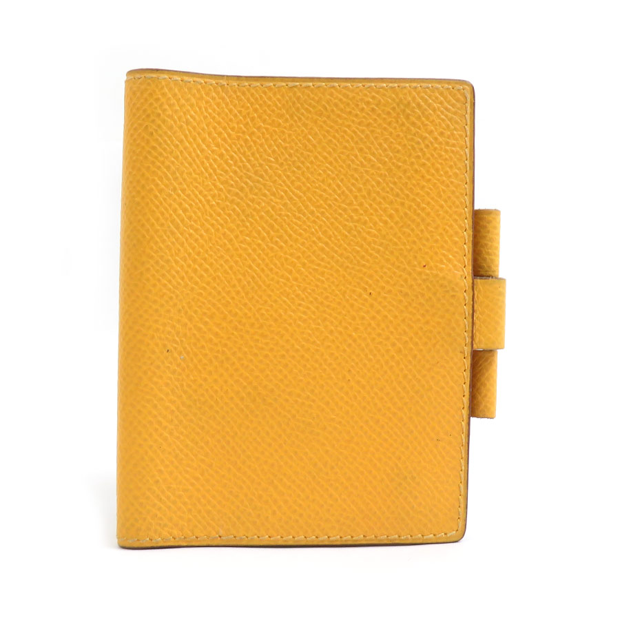 エルメス HERMES 手帳カバー レザー イエロー ユニセックス 送料無料【中古】 e60021a