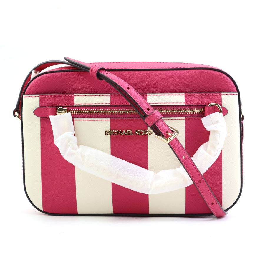 マイケルコース Michael Kors ショルダーバッグ レザー ピンク&times;ホワイト レディース 送料無料【中古】 r10407k｜ブランドバリュー