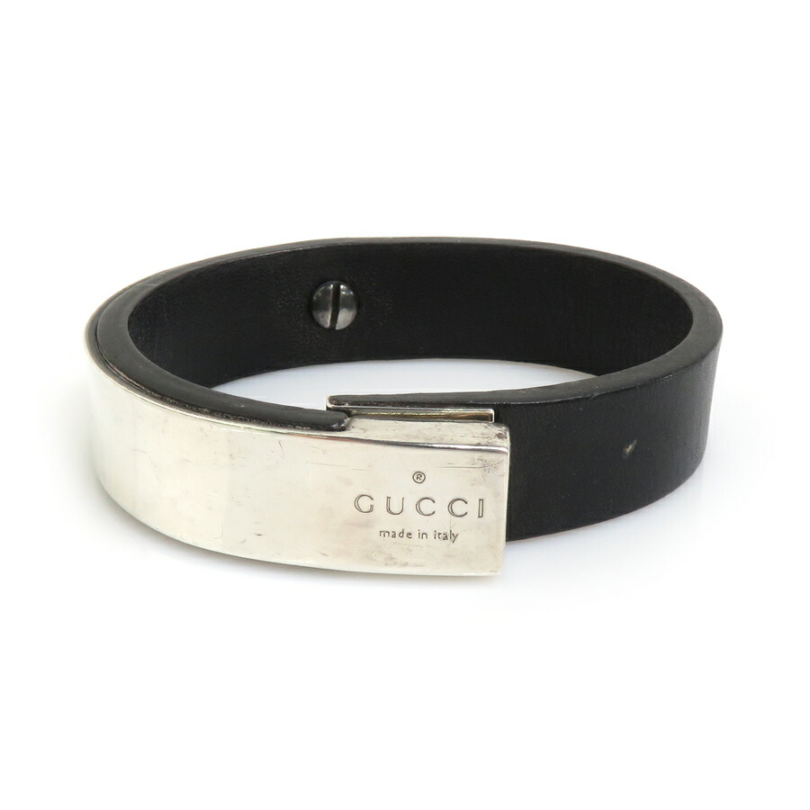 グッチ ブレスレット バングル 925 ロゴ ブラック エンブレム レザー 楽天市場】【ジュエリー】GUCCI グッチ Gロゴ バングル