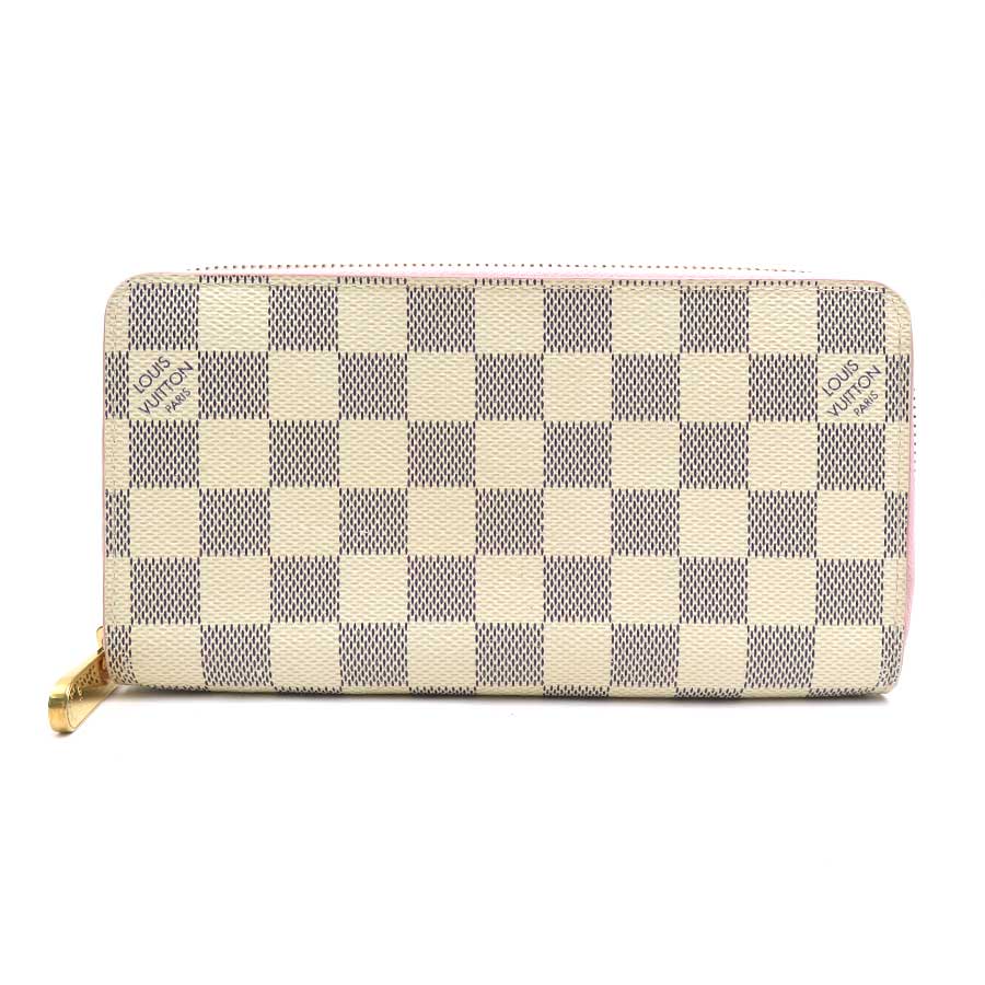 ルイ ヴィトン LOUIS VUITTON ラウンドジッパー長紙入れ ダミエアズール ジッピーウォレット ダミエアズールキャンバス アズール/さくら色 レディース 貨物輸送無料【中古】 e60162a