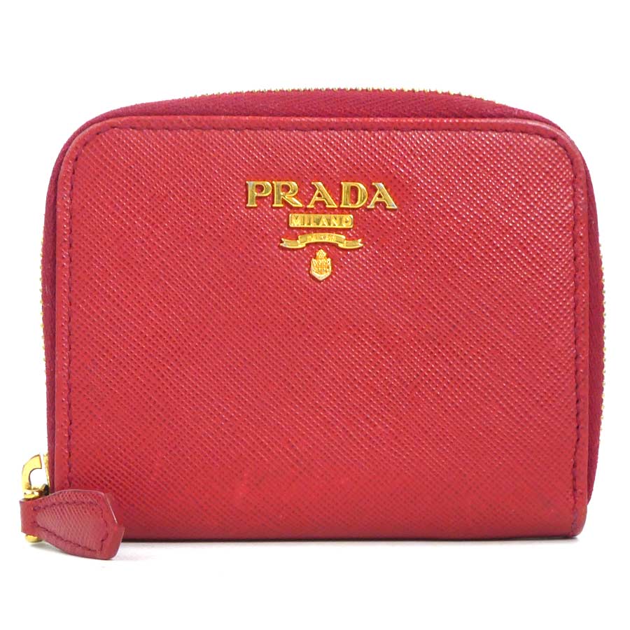 プラダ PRADA コインケース なめし革 赤いこと ユニ一発やる 貨物輸送無料【中古】 h30996a