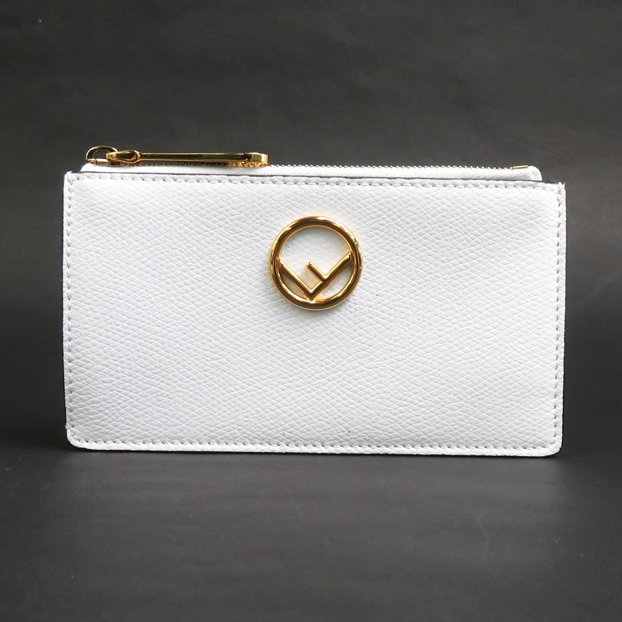 フェンディ FENDI コインケース レザー ホワイト ユニセックス 8M0348 A18B 送料無料【中古】 56016g｜ブランドバリュー