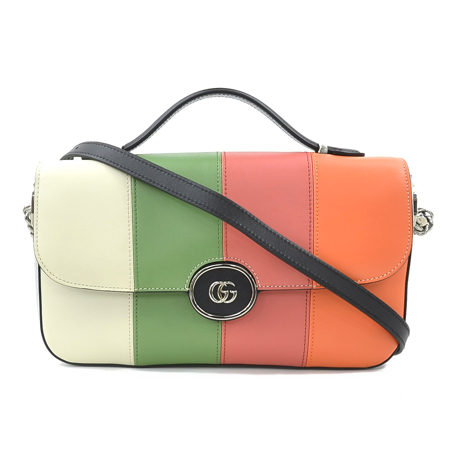 グッチ GUCCI ショルダーバッグ レザー マルチカラー レディース 739721 送料無料【中古】 90078i｜ブランドバリュー 70,400円