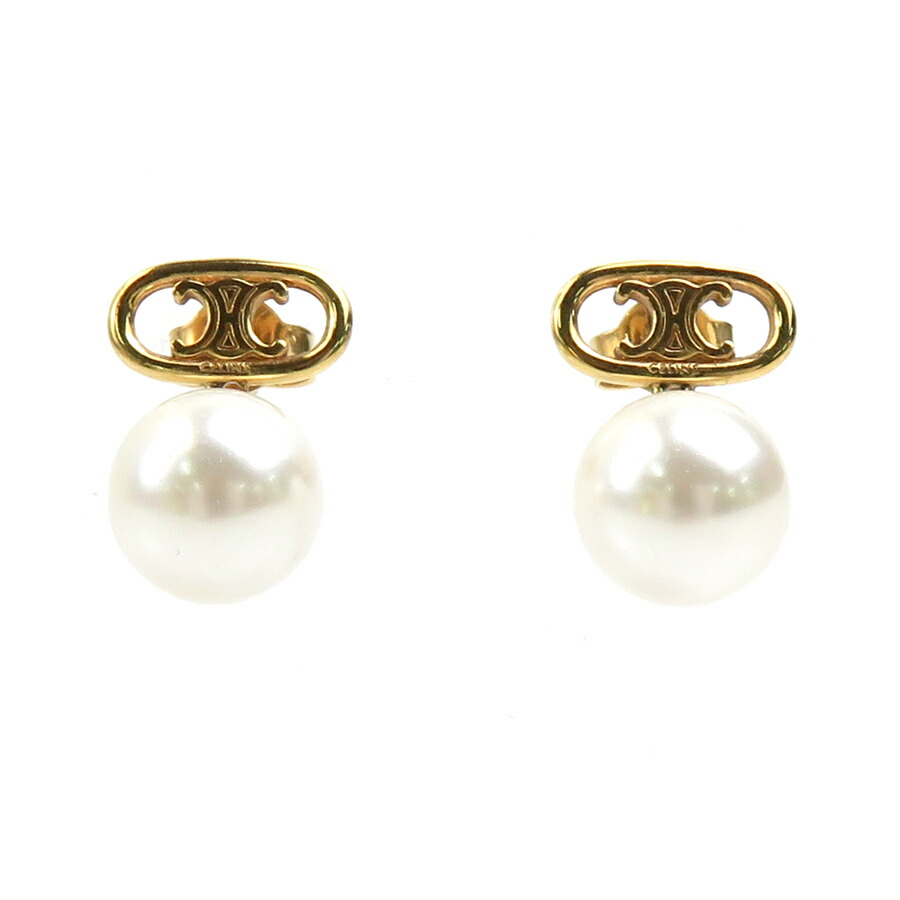 【美品】CELINE Gourmette Studs ゴールド ピアス 美品】CELINE Gourmette Studs ゴールド ピアス - メルカリ