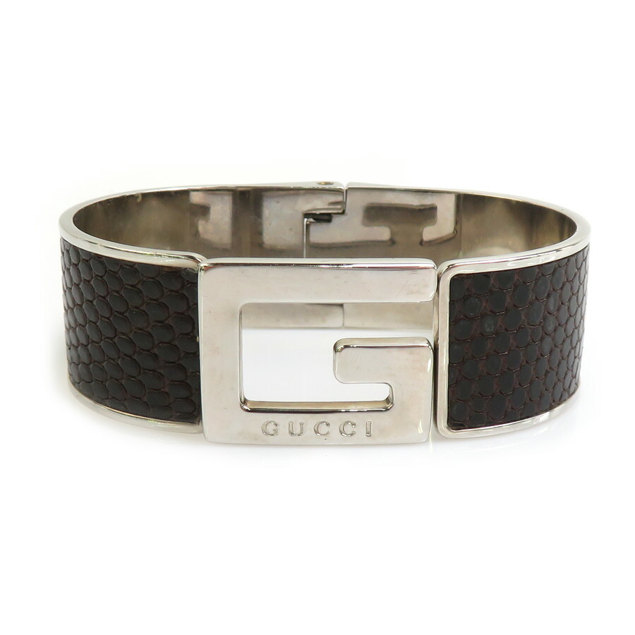 GUCCI グッチ　リストバンド　バングル　レザー　ブラック　箱付き GUCCI グッチ リストバンド コインケース 039・1669・0996