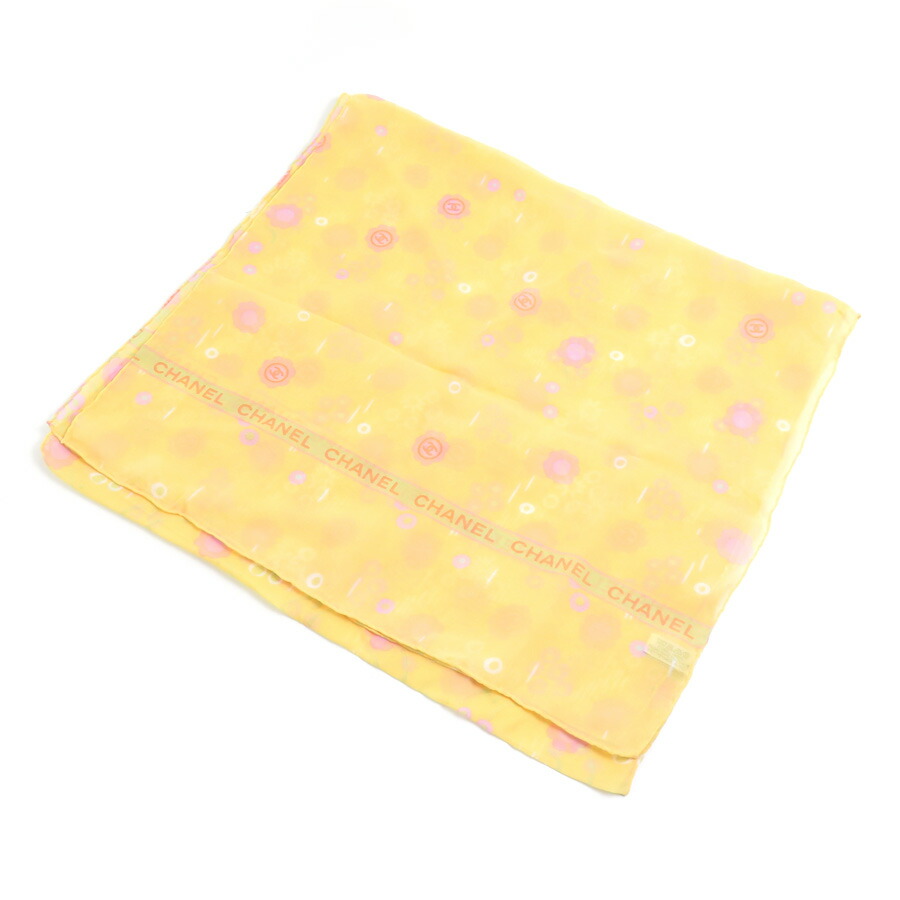 専用出品　CHANEL ひまわり柄 シルクスカーフ 正規CHANELシャネル/大判ストール/ひまわり柄/カレ/スカーフ