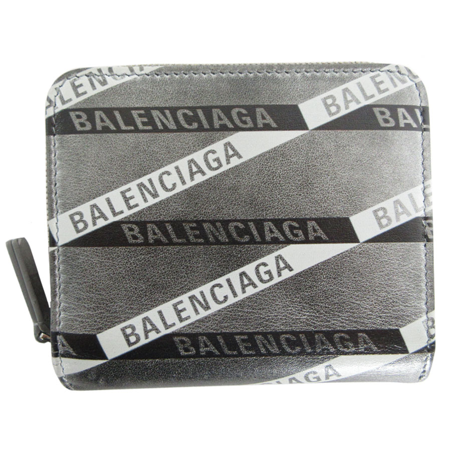 BALENCIAGA シルバー 二つ折り財布 BALENCIAGA バレンシアガ 二つ折り財布 キャッシュ フラップ