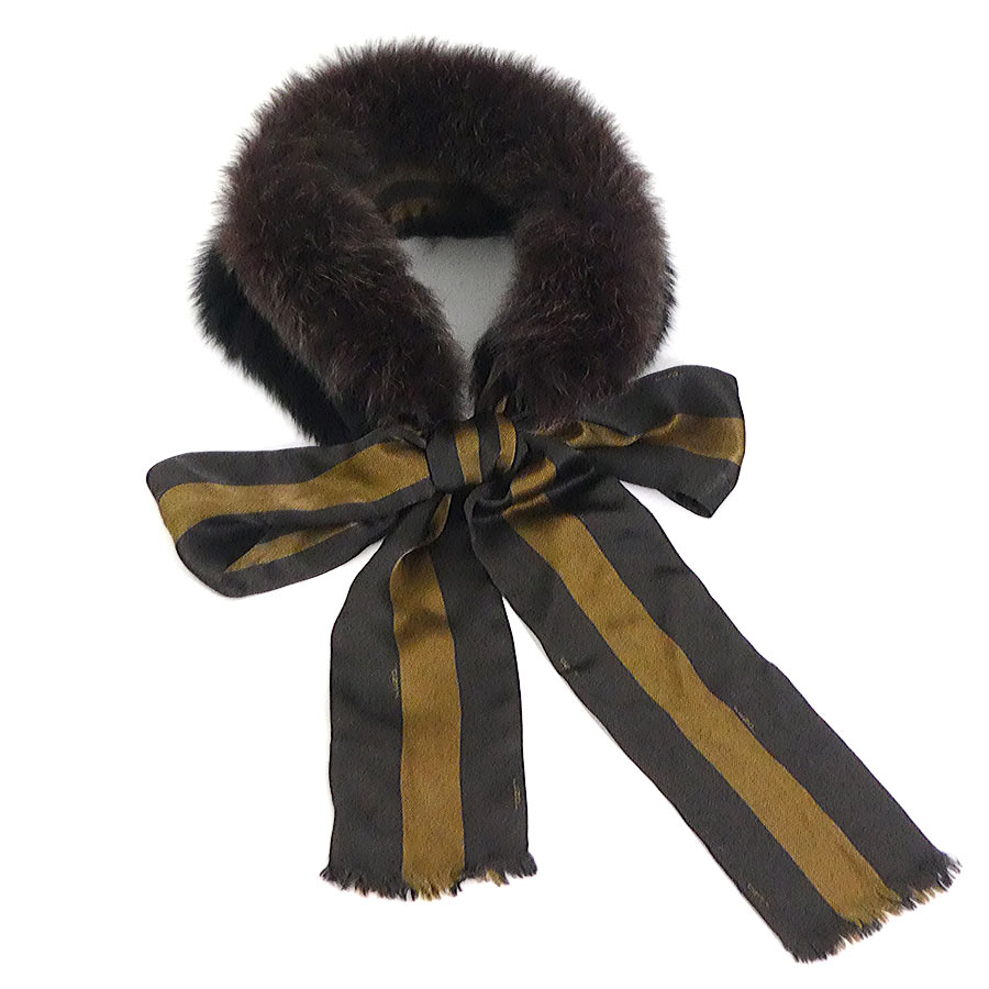 【美品】FENDI シャドーフォックス ファー マフラー フェンディ 美品】FENDI シャドーフォックス ファー マフラー フェンディ