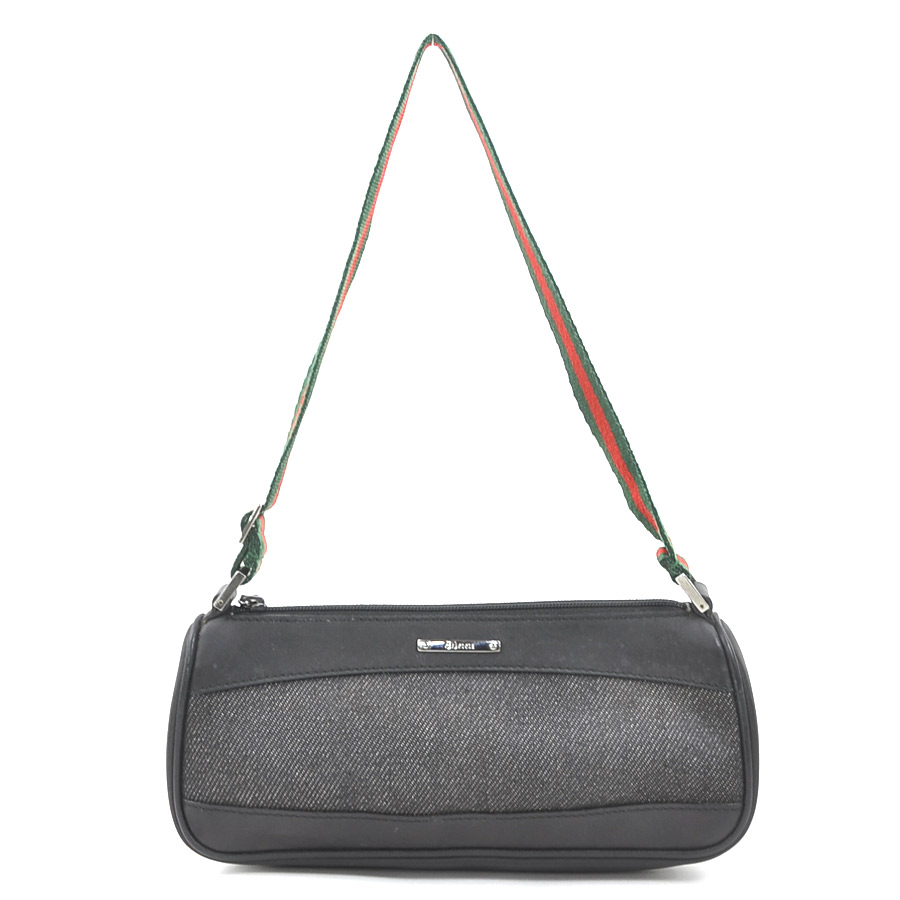 グッチ GUCCI ハンドバッグ シェリーライン レザー/キャンバス ブラック レディース 92820 送料無料【中古】 r10510n｜ブランドバリュー