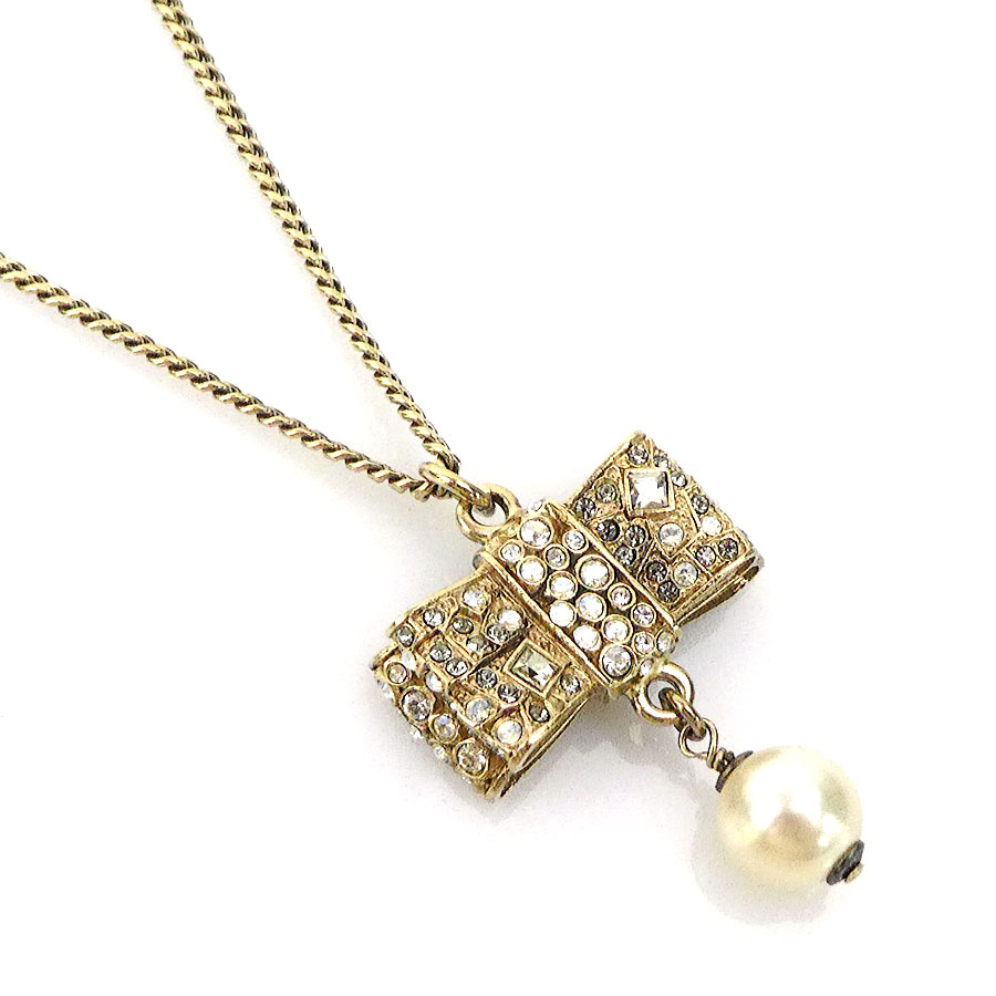 シャネル　CHANEL ゴールド CCココ　リボン　ネックレス　ペンダント　中古 CHANEL シャネル ヴィンテージ ココマーク 31 RUE CAMBON
