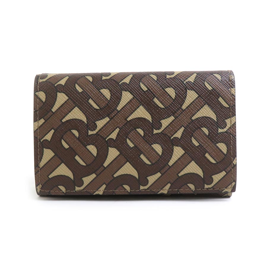 バーバリー BURBERRY 三つ折り財布 PVCコーティングキャンバス ブラウン ユニセックス 送料無料【中古】 56078k