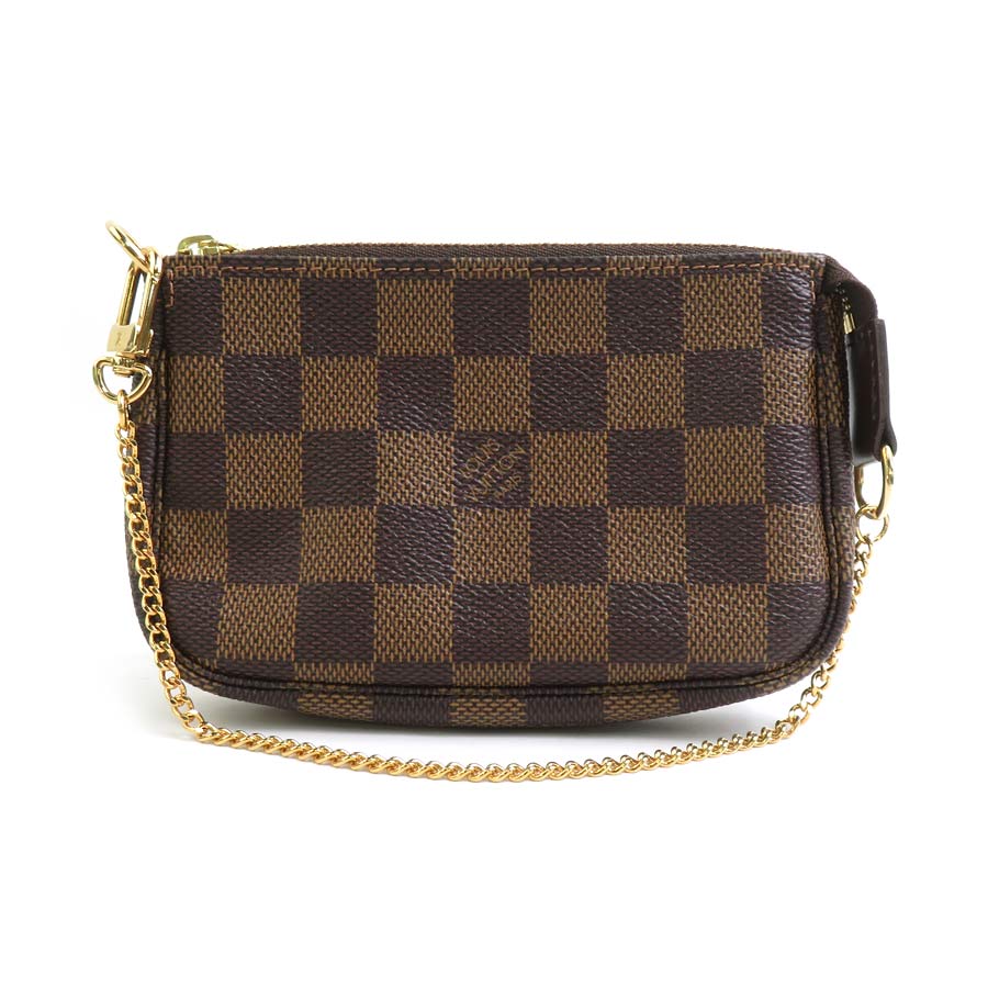 ルイ ヴィトン LOUIS VUITTON 添え物合財袋 ハンドバック ダミエ ミニ ポシェット アクセソワール ダミエキャンバス 赤銅色 ゴールド レディース N58011 貨物輸送無料【中古】 e60401g