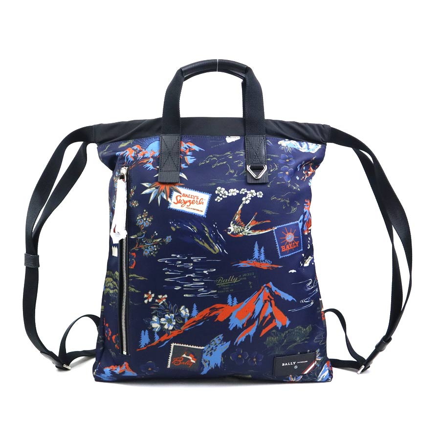 バリー BALLY リュック ナイロン ネイビー系×ブラック ユニセックス 送料無料【中古】 56141g 26,838円