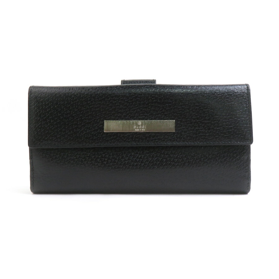 楽天市場】GUCCI グッチ 二つ折り 長財布 レザー GGキャンバス 黒