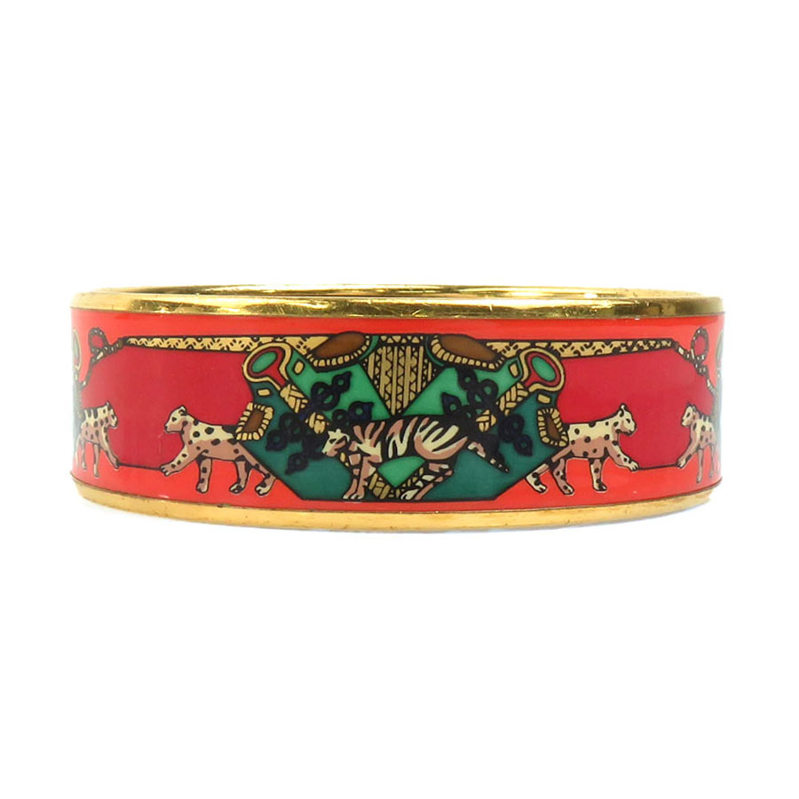 【美品】HERMES エルメス　バングル　イヤリング　エナメル　エマイユ　赤　黒 楽天市場】【中古】エルメス バングル エマイユ GP 扇子柄 七宝