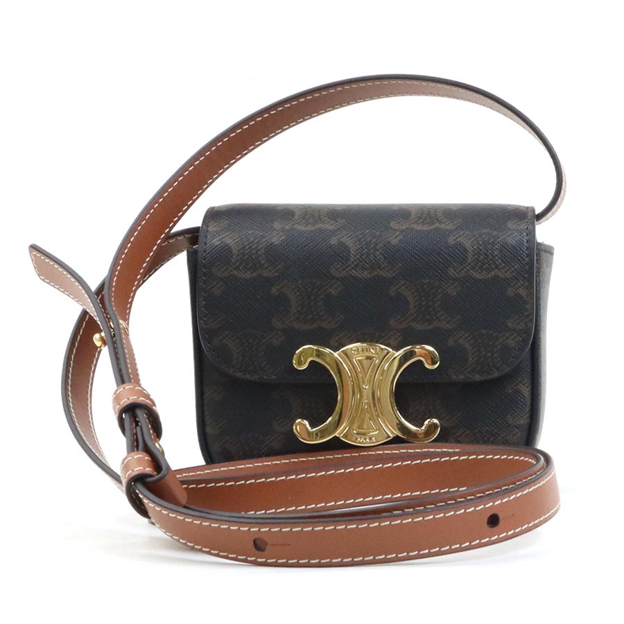 CELINE オールドセリーヌ グリーン ショルダーバッグ ゴールド金具 レザー CELINE オールドセリーヌ グリーン ショルダーバッグ ゴールド