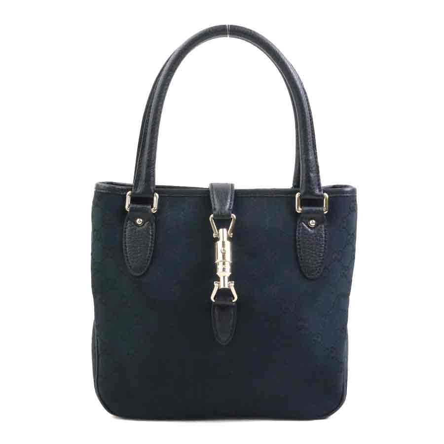 グッチ GUCCI ハンドバッグ ニュージャッキー GGキャンバス/レザー ブラック ゴールド レディース 145817 送料無料【中古】 e60678k