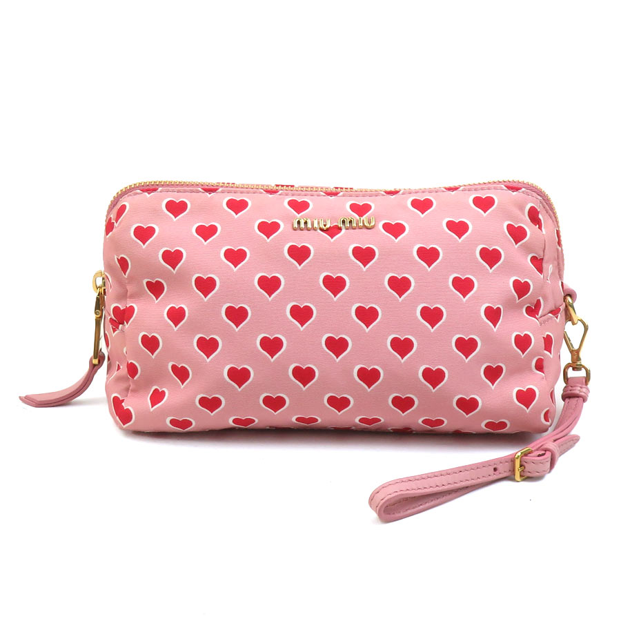 楽天市場】【美品】ミュウミュウ MIU MIU ポーチ ブラックx