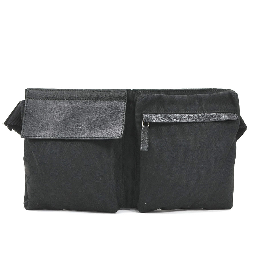 美品□グッチアングリーキャットGGキャンバスPVCボディバッグ