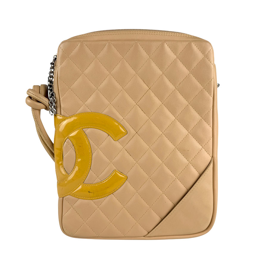 シャネル CHANEL ショルダーバッグ カンボンライン レザー ベージュ レディース 送料無料【中古】 z6404