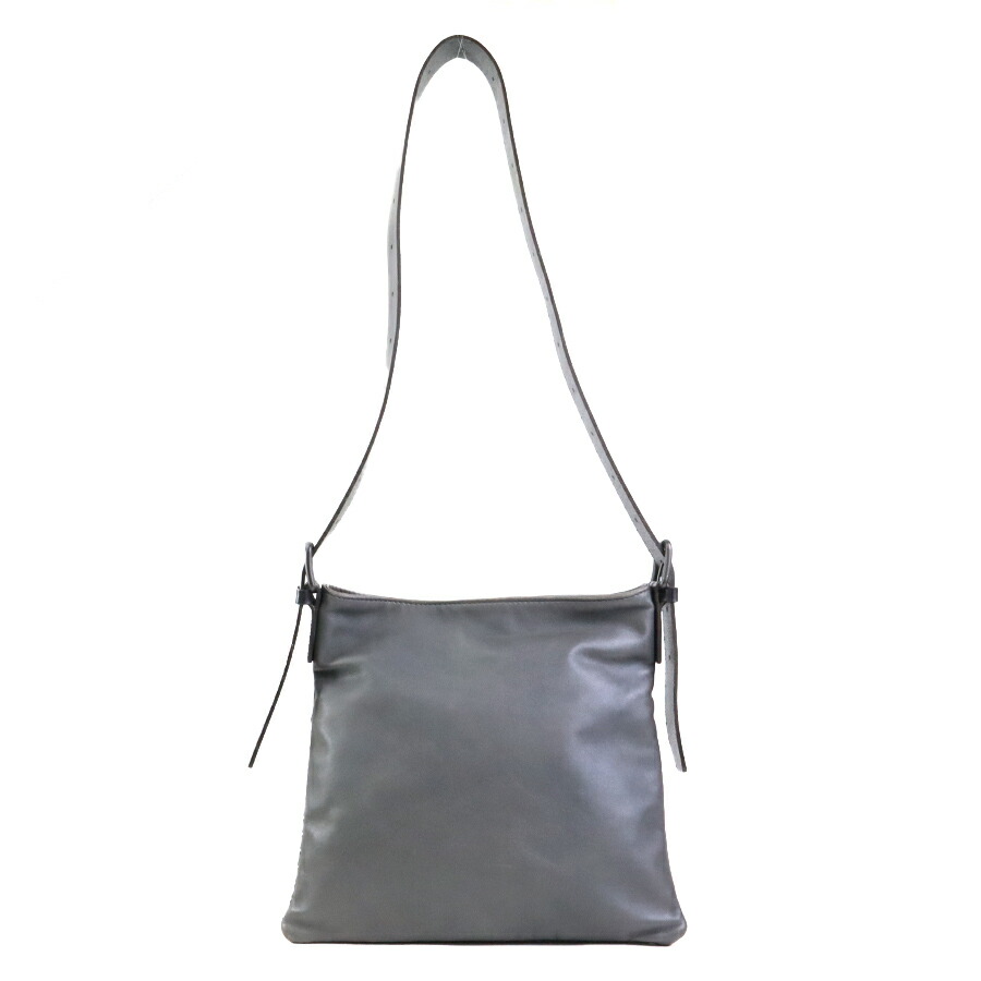 ボッテガヴェネタ BOTTEGAVENETA ショルダーバッグ レザー グレー×ブラック ユニセックス 送料無料【中古】 56285g