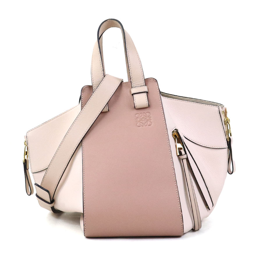 ロエベ LOEWE ショルダーバッグ ハンモック レザー ピンク レディース 送料無料【中古】 90172k