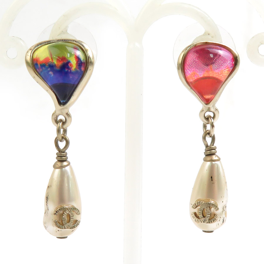 楽天市場】CHANEL シャネル ピアス マトラッセピアス メタル×フェイク