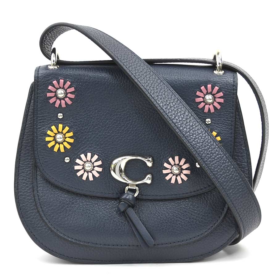 美 品】COACH 8139 シグネチャー ウール レザー ハンドバッグ
