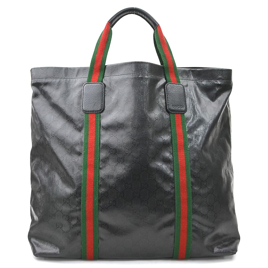 グッチ GUCCI ハンドバッグ PVC ブラック メンズ 763237 送料無料【中古】 56335g｜ブランドバリュー 45,480円