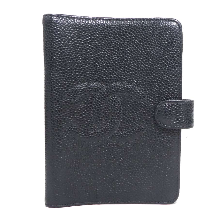 CHANEL ブラックレザー メモ帳カバー　おまけ付き！ CHANEL ブラックレザー メモ帳カバー おまけ付き！