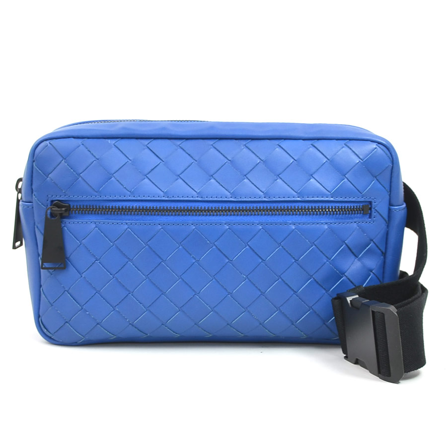 【美品】ボッテガヴェネタ ハンドバッグ 巾着 がま口 イントレチャート ネイビー 美品】ボッテガヴェネタ ハンドバッグ 巾着 がま口 イントレチャート