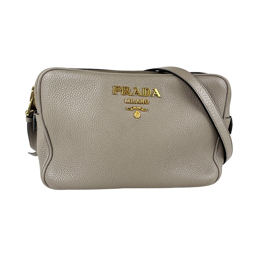 楽天市場】プラダ PRADA ショルダーバッグ キャンバス/レザー ブラウン