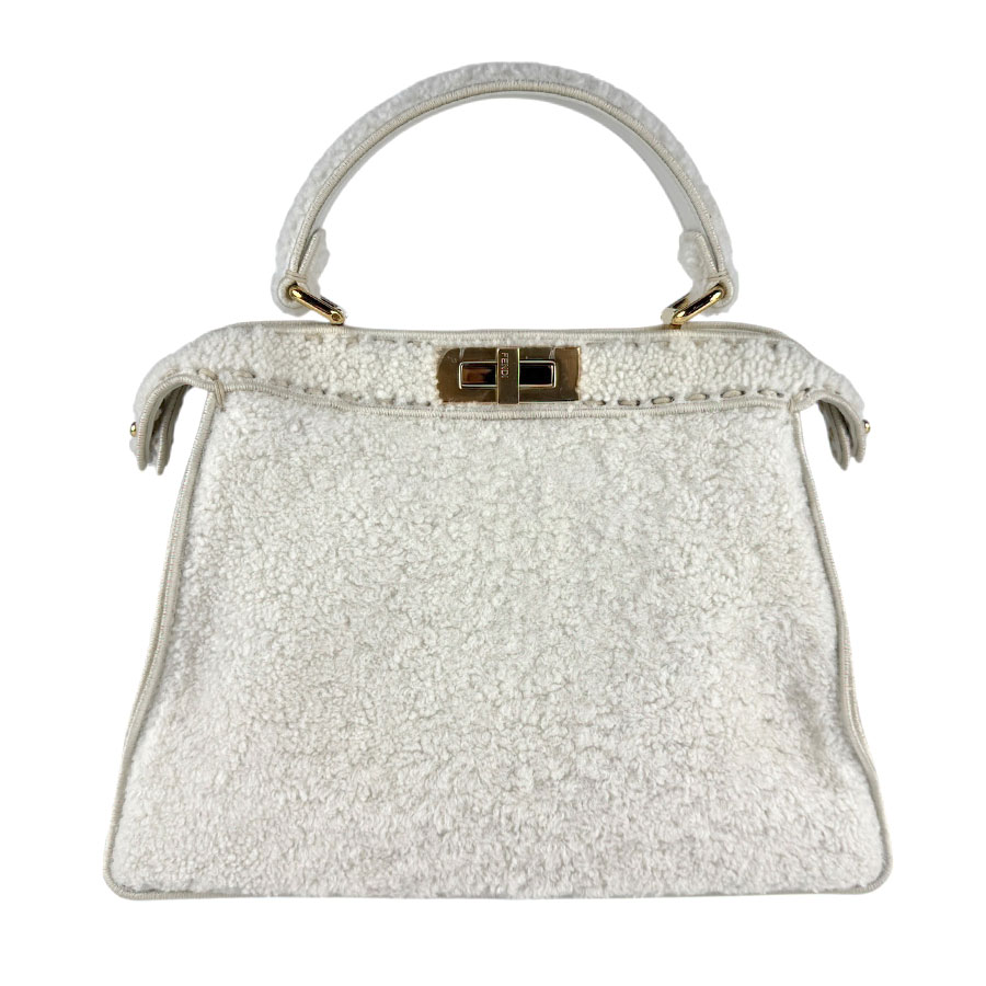フェンディ FENDI ハンドバック ショルダーバッグ ピーカブー アイシーユー ボア 白いこと ゴールド レディース 8BN321-AHJ6 貨物輸送無料【中古】 z7631