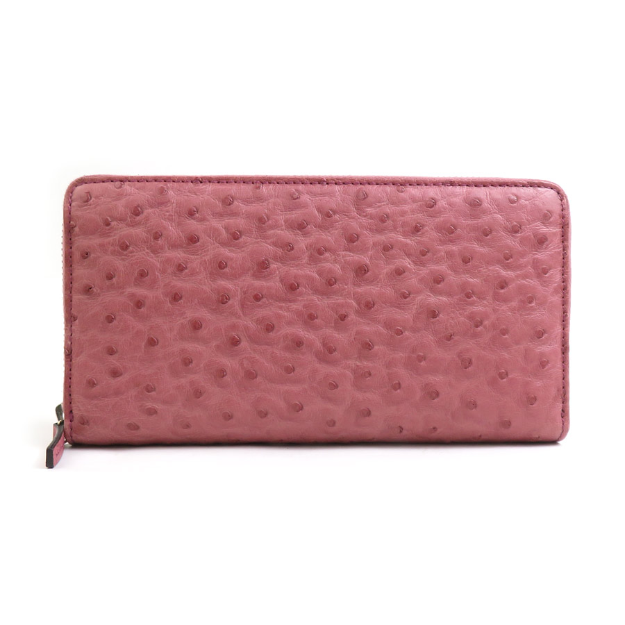 グッチ GUCCI ラウンドファスナー長財布 オーストリッチ モーヴピンク レディース 302005 送料無料【中古】 56467a 29,452円