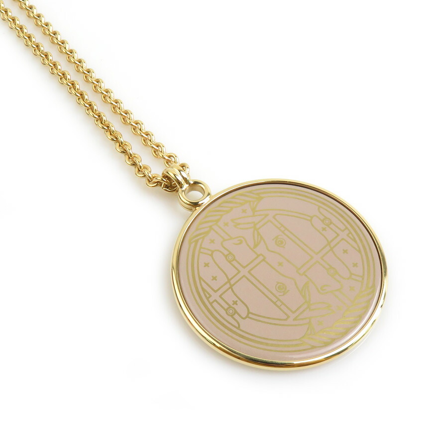 エルメス HERMES ネックレス ペンダント メダイユ カドリージュGM メタル ゴールド ユニセックス 送料無料【中古】 h31740a